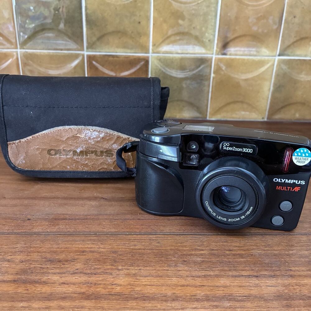 Olympus Superzoom 3000 MultiAF 35mm Point & Shoot Film Camera Black 38-110